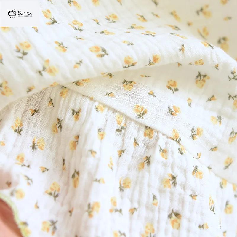 Floral Cotton Crepe Short Sleeve Summer Nightdress