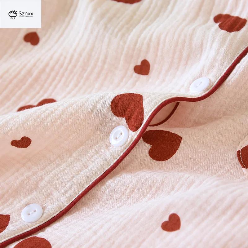 Soft Cotton Crepe Long Sleeve Pajama Lounge Set