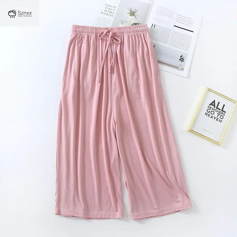 Japanese Loose Modal Cropped Wide-leg Summer Pants