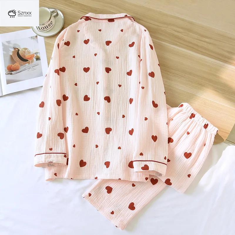 Soft Cotton Crepe Long Sleeve Pajama Lounge Set