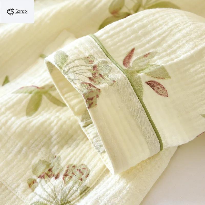 Soft Cotton Crepe Pajama Set With Chest Pads