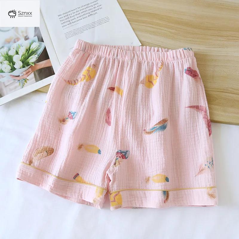 Womens Loose Cotton Crepe Pajama Shorts Summer Essentials