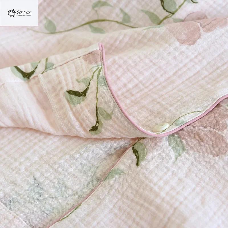 Soft Cotton Crepe Floral Pajama Lounge Set