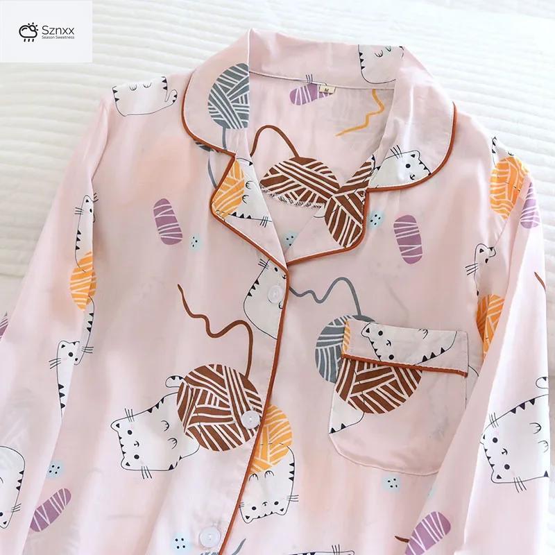 Soft Viscose Long-sleeve Geometric Pajama Set