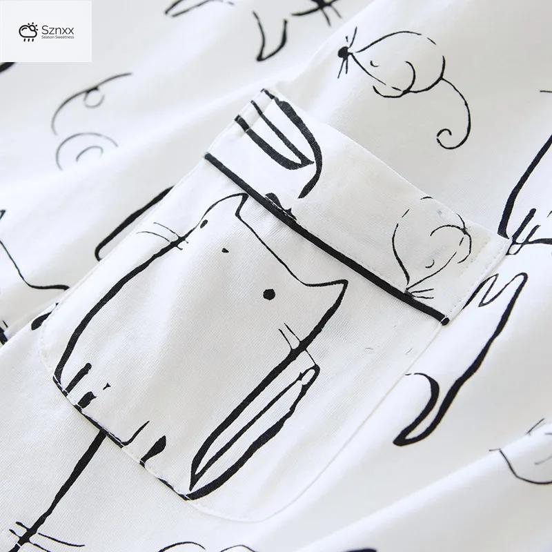 Cozy Cotton Cartoon Print Long-sleeve Pajama Set