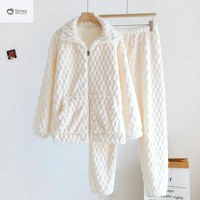 Cozy Flannel Couple Pajama Set With Plush Lounge Pants