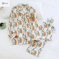 Soft Viscose Long-sleeve Geometric Pajama Set