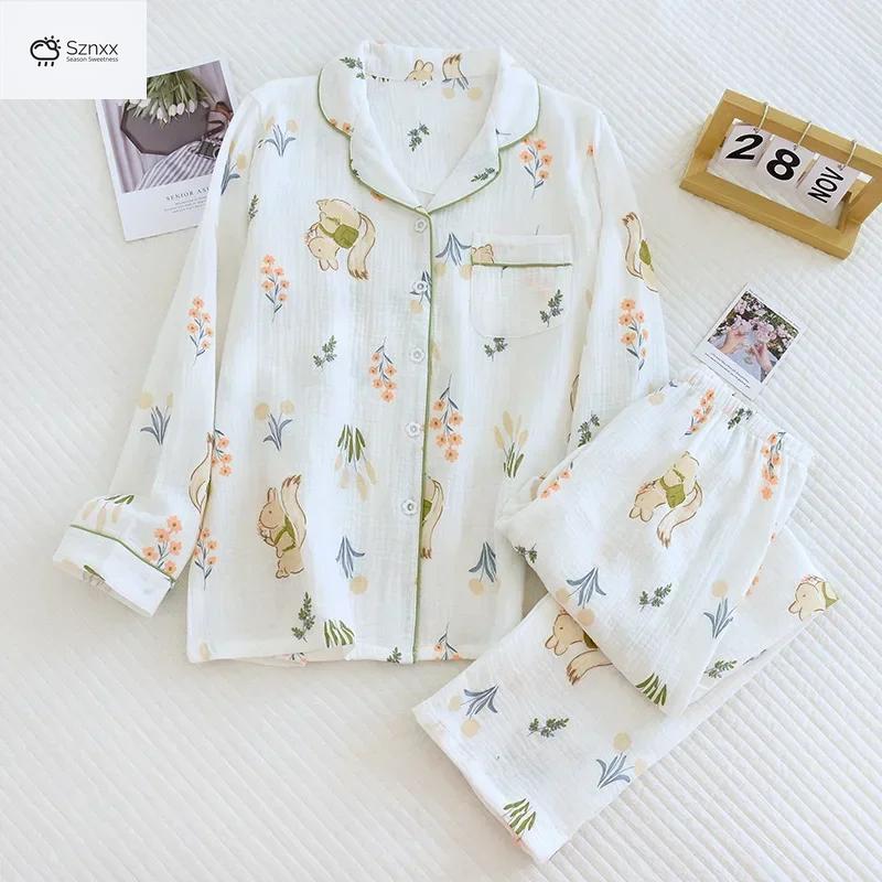 Soft Lavender Cotton Long-sleeve Pajama Set Plus
