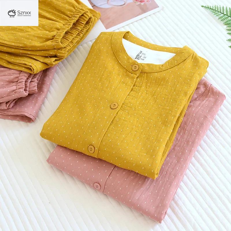 Soft Cotton Long-sleeve Pajama Set For Women