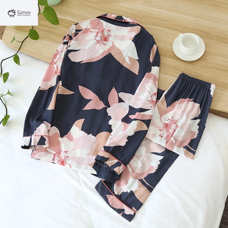 Soft Cartoon Viscose Long-sleeve Ladies Pajama Set