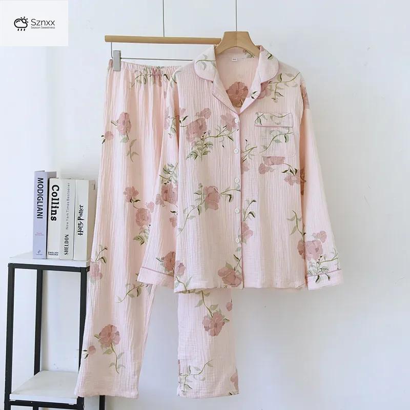 Soft Cotton Crepe Floral Pajama Lounge Set