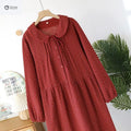 Womens Floral Long-sleeve Cotton Crepe Sleep Skirt