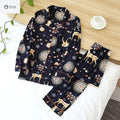 Soft Cartoon Viscose Long-sleeve Ladies Pajama Set