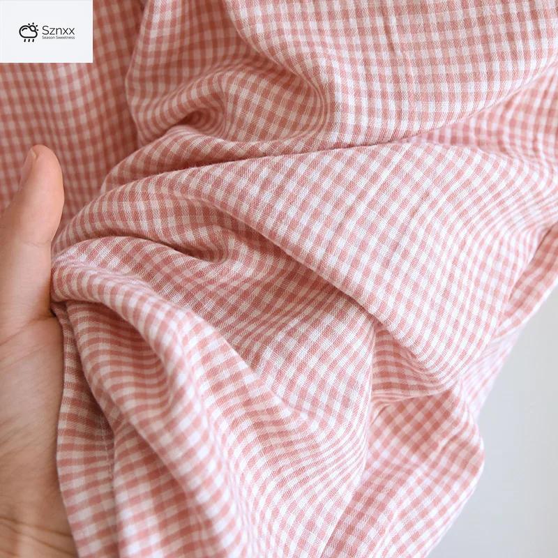 Checkered Cotton Gauze Couple Pajama Set