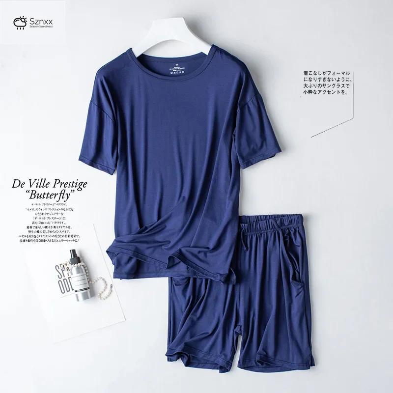 Womens Modal Short Sleeve Loose Pajama Set