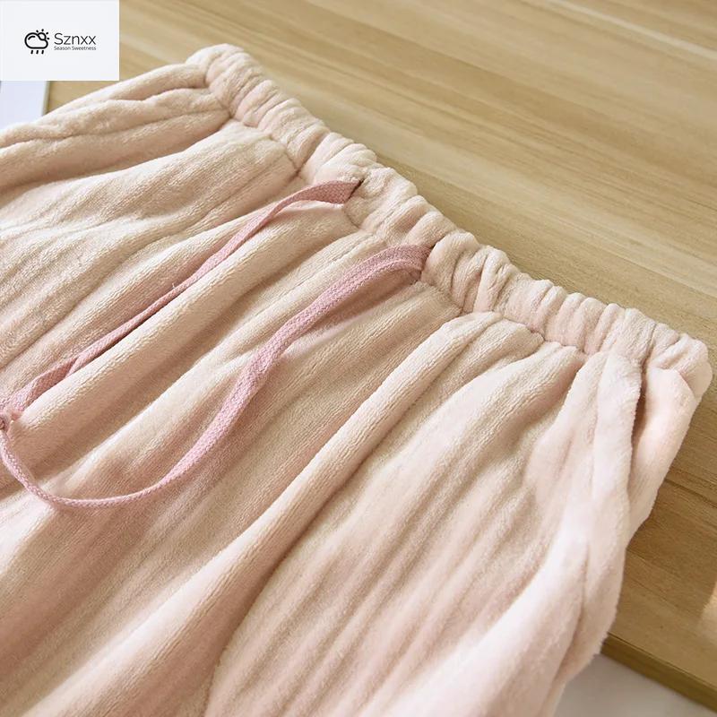 Cozy Flannel Bar Pattern Womens Sleep Pants