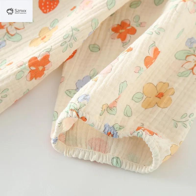 Floral Short-sleeve Cotton Pajama Set With Capris