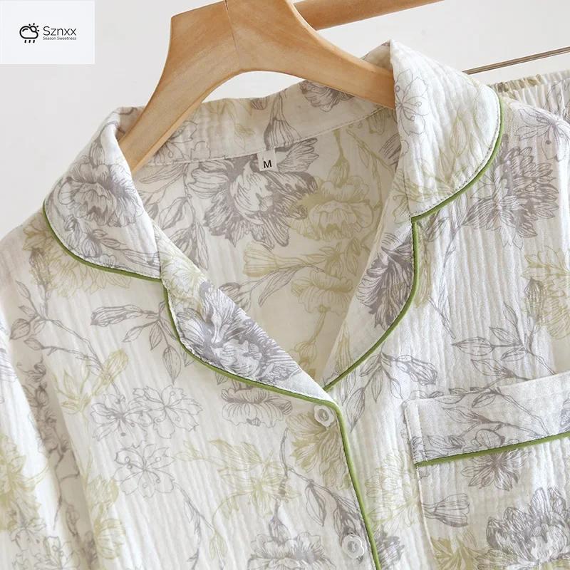 Japanese Crepe Cotton Floral Pajama Set