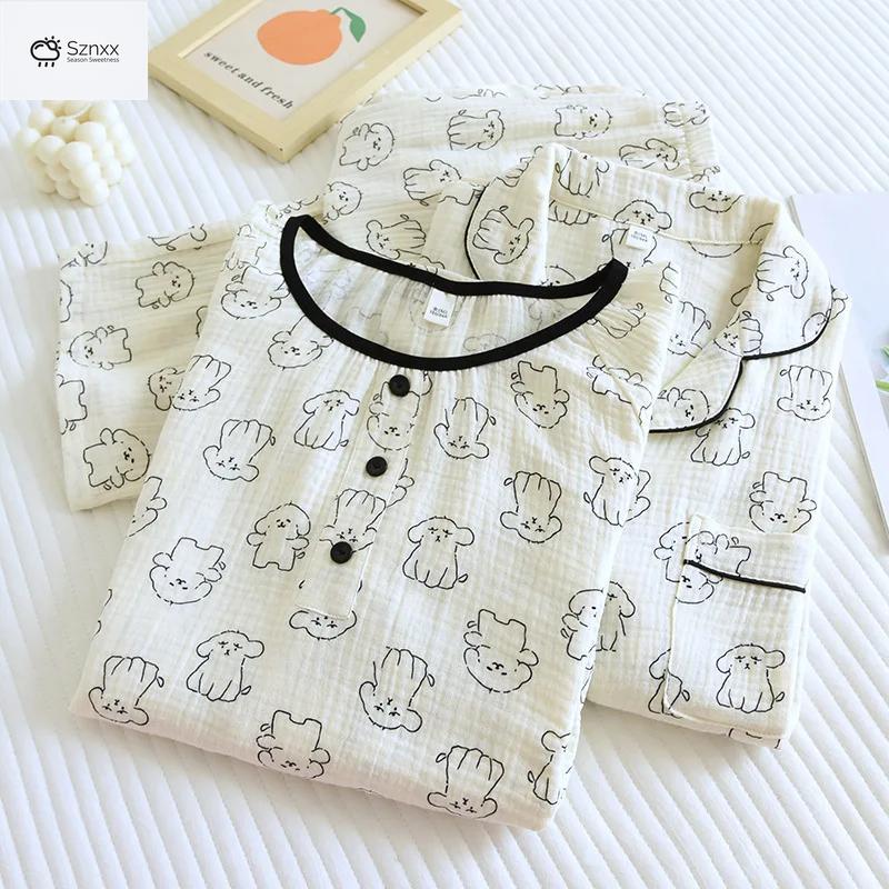 Soft Cotton Crepe Printed Pajama Set For Women