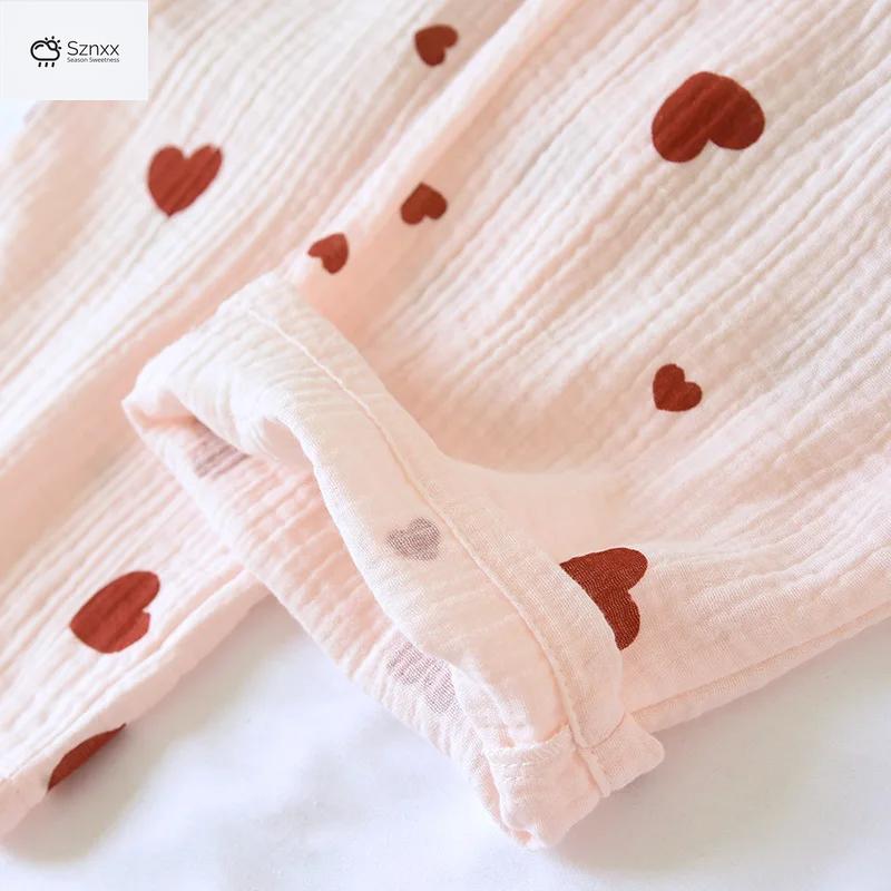 Soft Cotton Crepe Long Sleeve Pajama Lounge Set