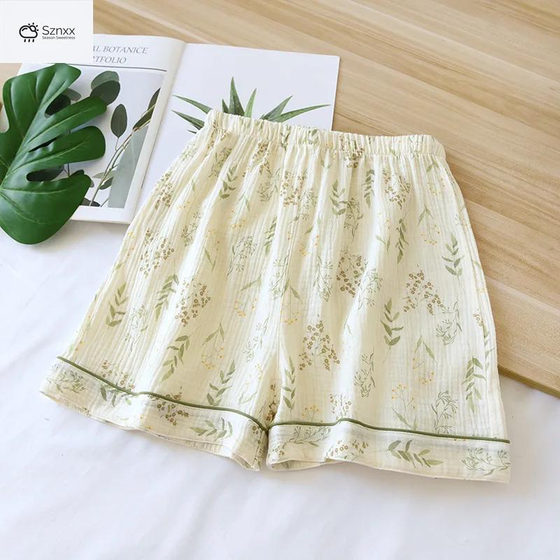 Womens Loose Cotton Crepe Pajama Shorts Summer Essentials