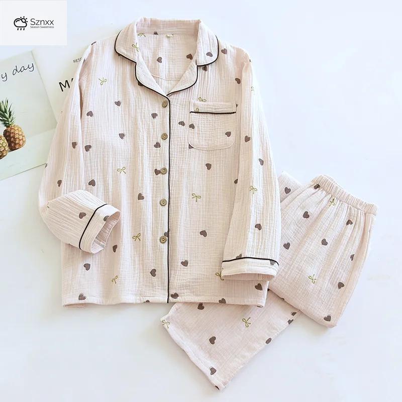 Soft Cotton Crepe Love Print Pajama Set