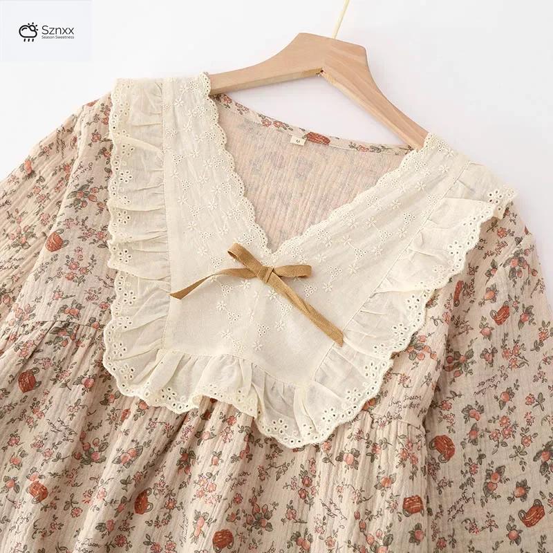 Womens Cotton Crepe Pajama Set With V-neck