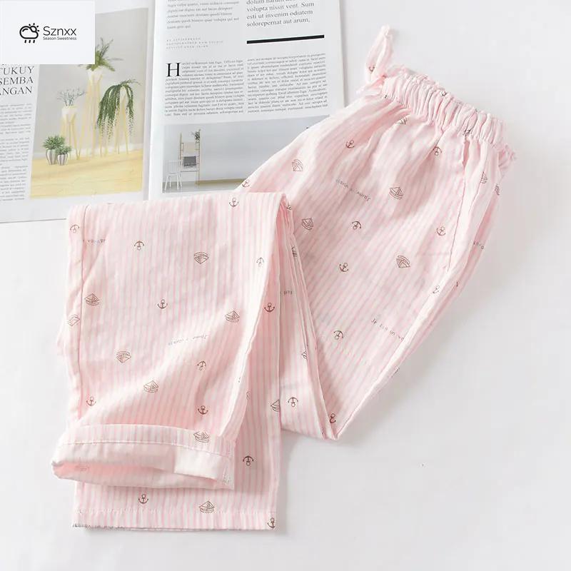 Women’s Lightweight Cotton Gauze Sleep Pants Set