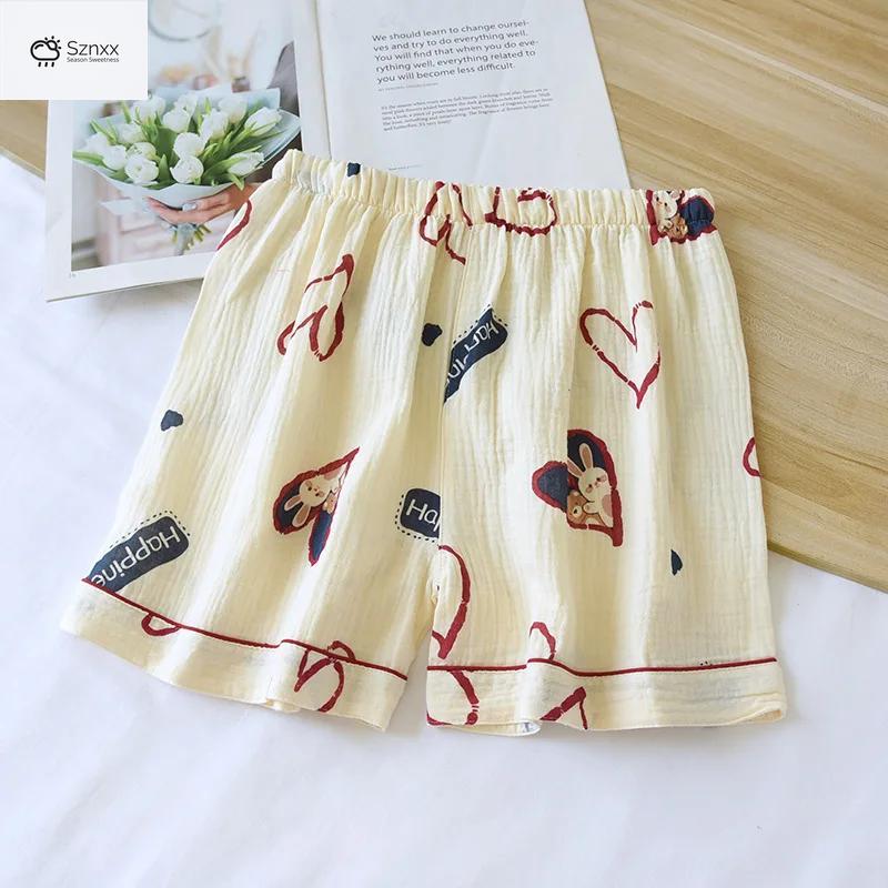Womens Loose Cotton Crepe Pajama Shorts Summer Essentials
