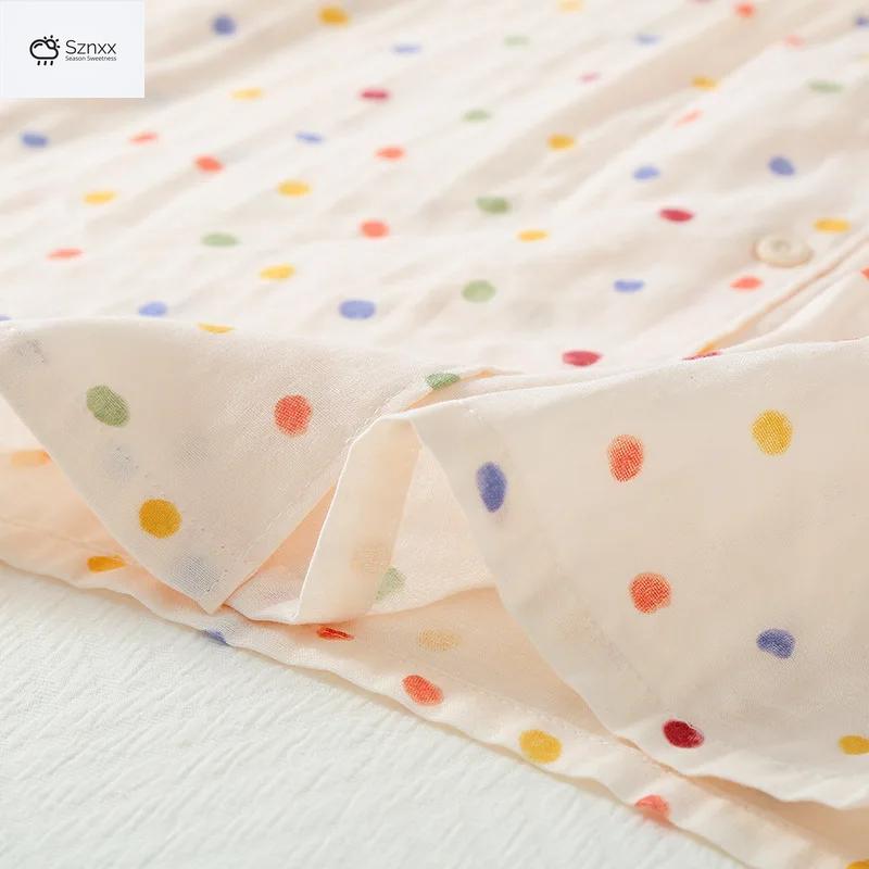 Soft Cotton Gauze Doll Collar Pajama Set