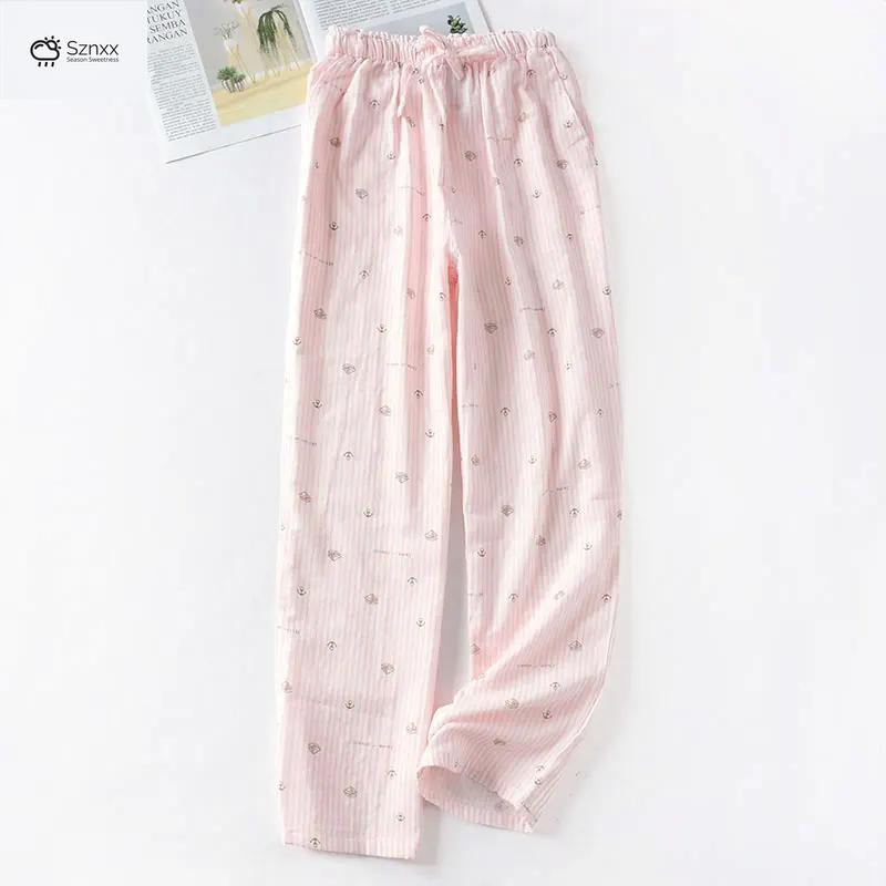 Women’s Lightweight Cotton Gauze Sleep Pants Set