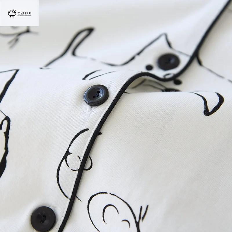Cozy Cotton Cartoon Print Long-sleeve Pajama Set