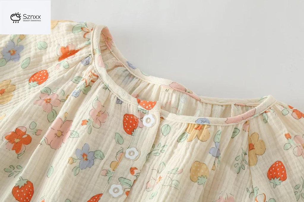 Floral Short-sleeve Cotton Pajama Set With Capris