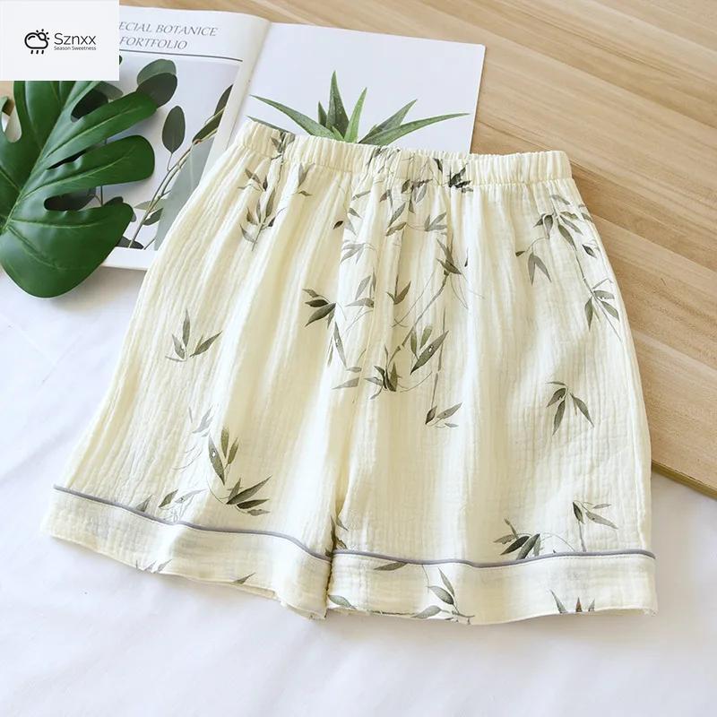 Womens Loose Cotton Crepe Pajama Shorts Summer Essentials