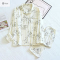 Soft Cotton Crepe Couple Long-sleeve Pajama Set