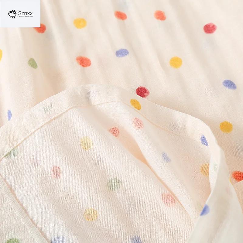 Soft Cotton Gauze Doll Collar Pajama Set