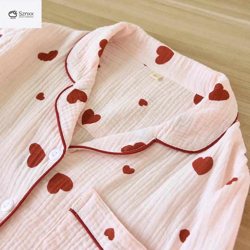Soft Cotton Crepe Long Sleeve Pajama Lounge Set