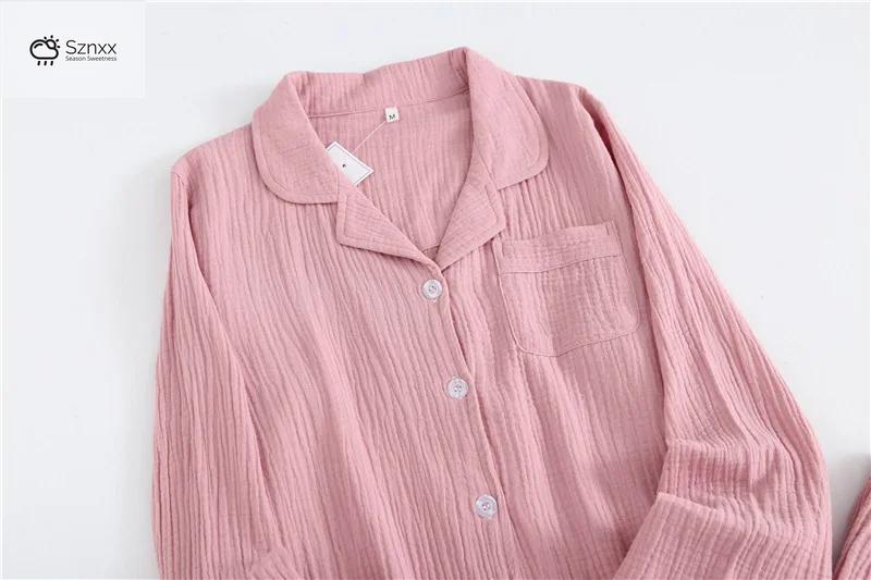 Cotton Crepe Couple Long-sleeve Pajama Set