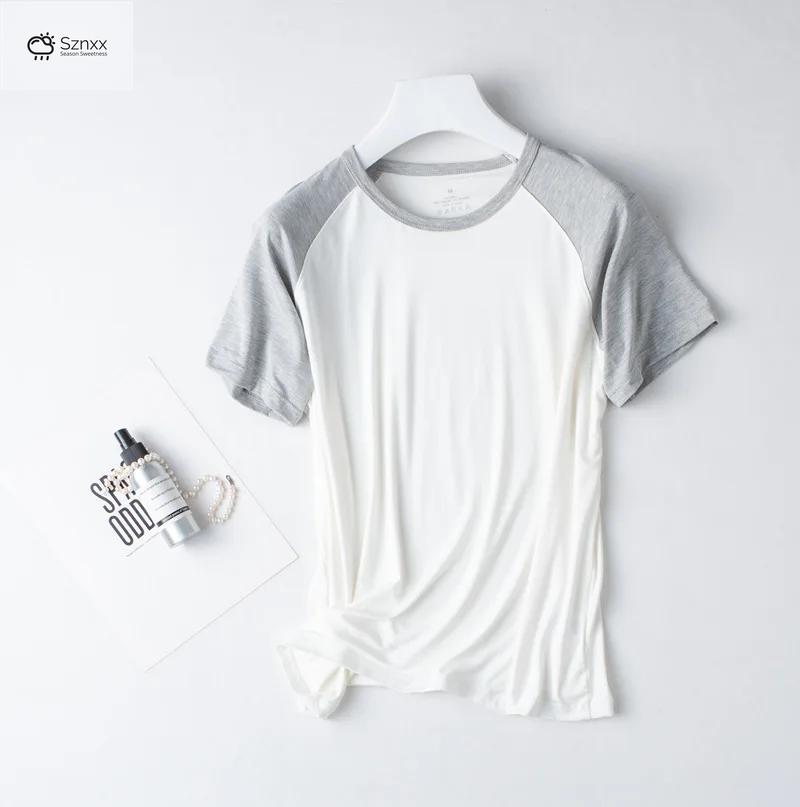 Womens Modal Short-sleeve Pajama Set Lightweight Breathable