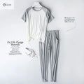 Womens Modal Short-sleeve Pajama Set Lightweight Breathable