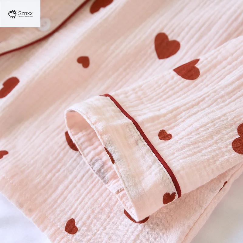 Soft Cotton Crepe Long Sleeve Pajama Lounge Set
