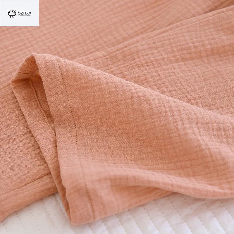 Soft Cotton Crepe Long-sleeve Pajama Lounge Set