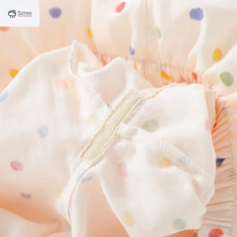 Soft Cotton Gauze Doll Collar Pajama Set