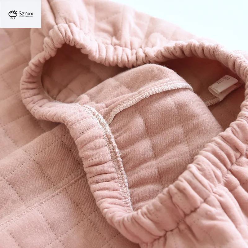 Cozy Thickened Cotton Couple Pajama Long Sleeve Set