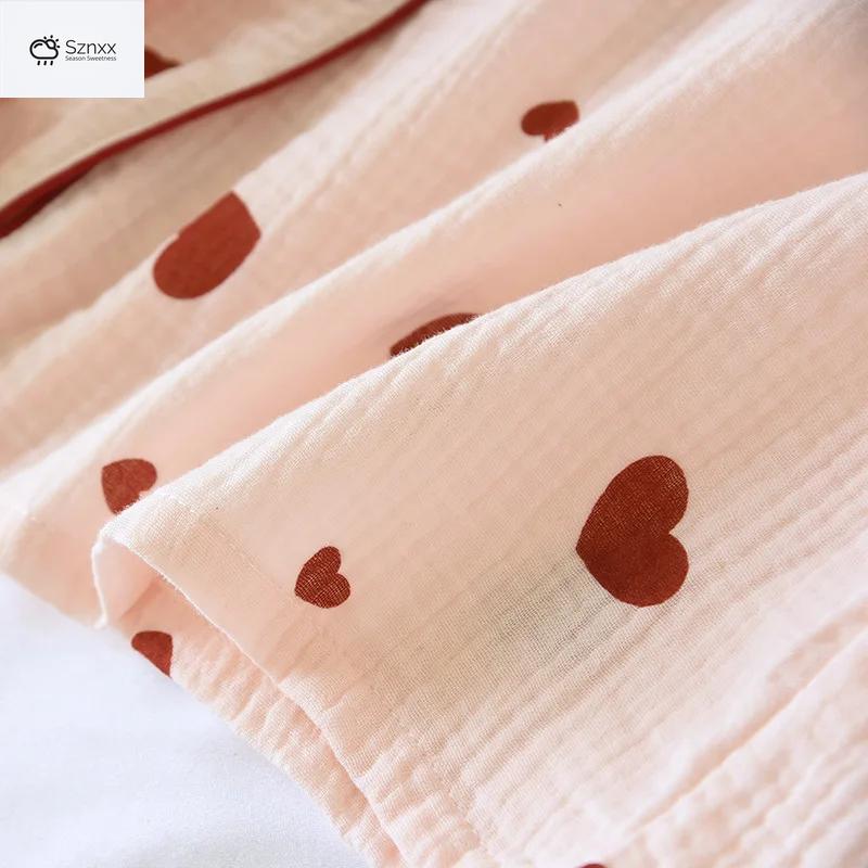 Soft Cotton Crepe Long Sleeve Pajama Lounge Set