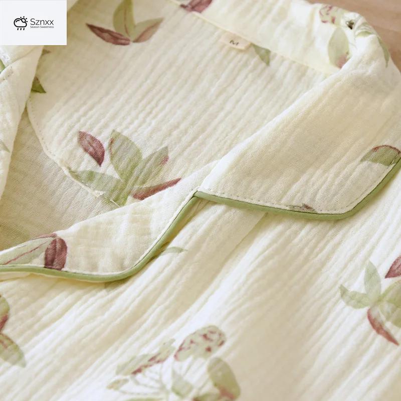 Soft Cotton Crepe Pajama Set With Chest Pads