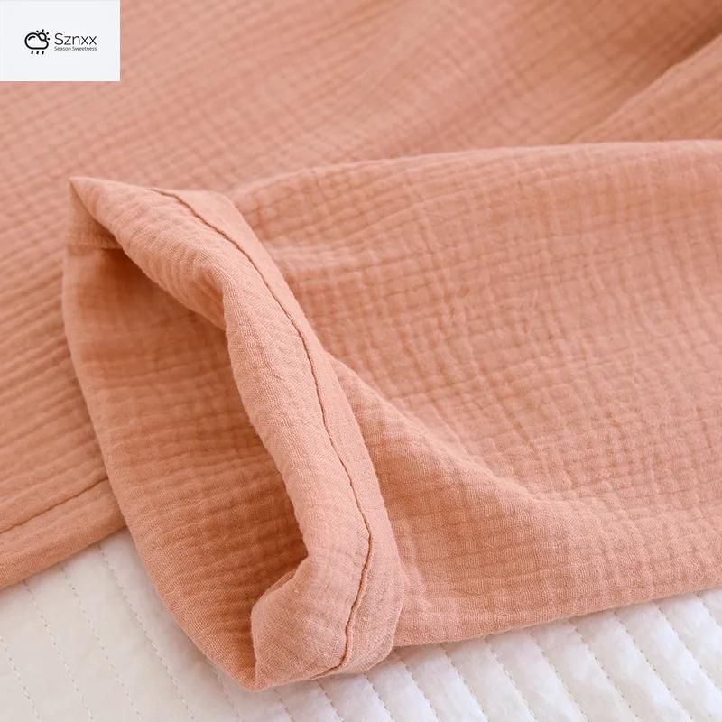 Soft Cotton Crepe Long-sleeve Pajama Lounge Set