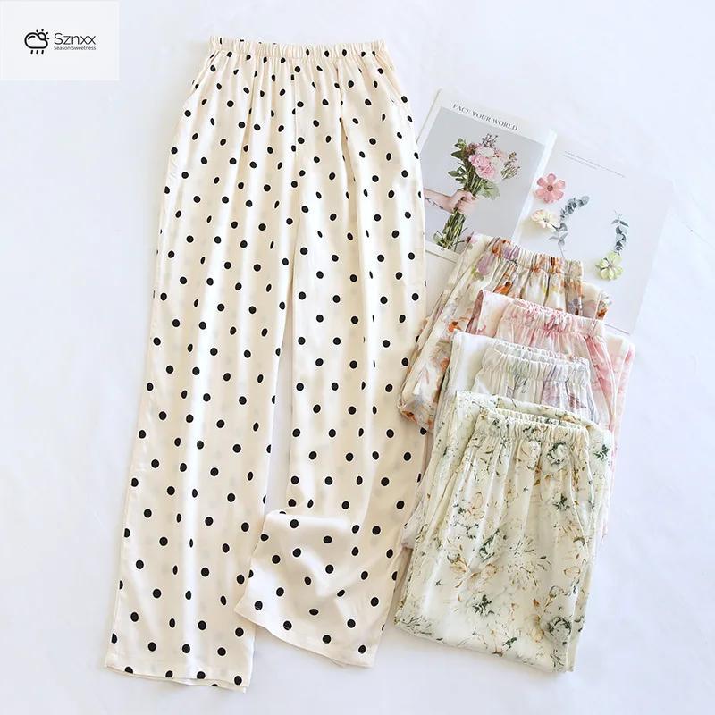 Printed Viscose Wide-leg Sleep Lounge Pants