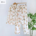 Soft Cotton Knit Womens Floral Pajama Set