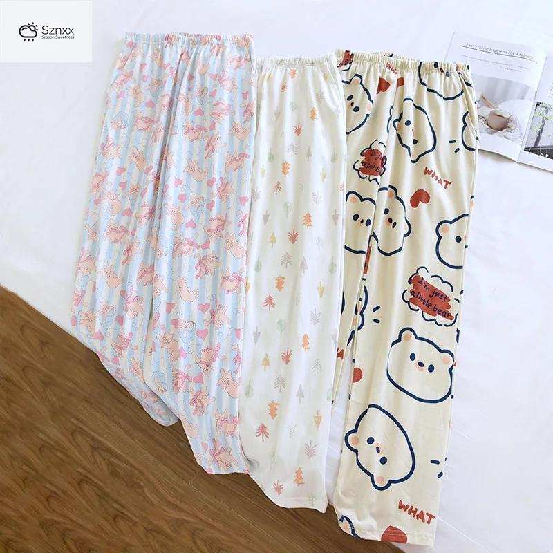 Soft Cotton Knitted Cartoon Pajama Pants